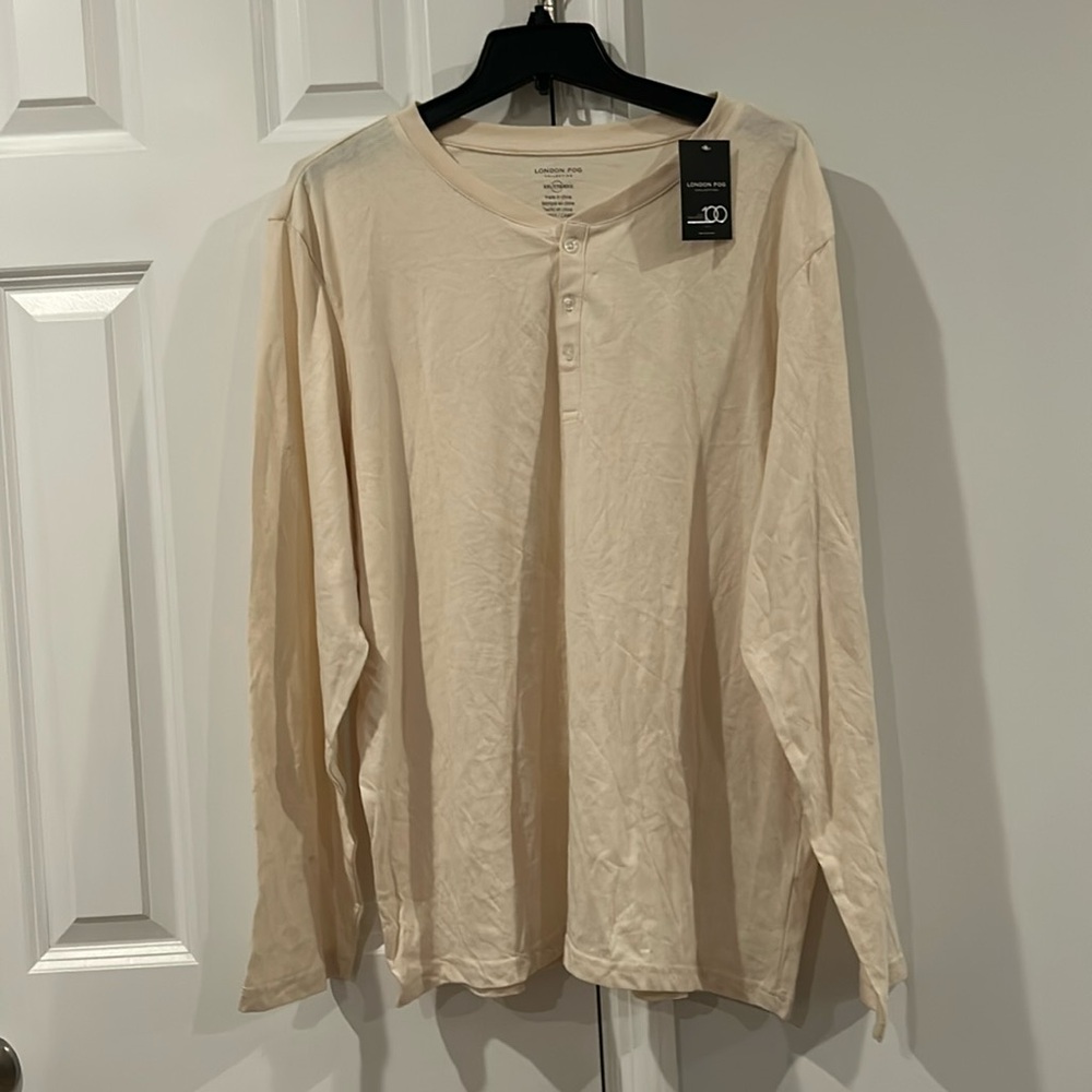NWT London Fog Henley Long Sleeve Shirt